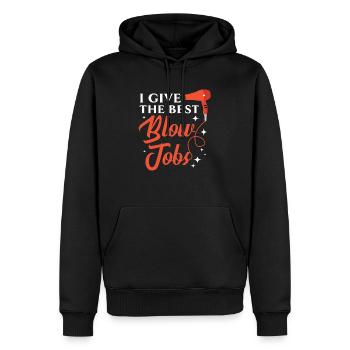 Ich gebe die besten Blow Jobs Friseur Friseursalon - Männer Premium Bio Hoodie - Schwarz - Vorne - Nico (187cm)