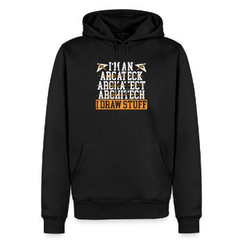 I Draw Stuff Architect Architecture House Design - Men’s Premium Organic Hoodie - black - Front - Nico (187cm)