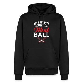 Boucher Dictons Boucherie Profession Boucherie Profession Boucherie Boucherie Boucherie Boucherie Profession Boucherie Boucherie - Sweat à capuche Premium bio Homme - noir - Devant - Nico (187cm)