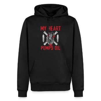Les mécaniciens diesel ont de plus gros outils Mécanicien automobile - Sweat à capuche Premium bio Homme - noir - Devant - Nico (187cm)