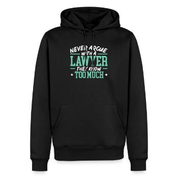 Juge Instance Salle d’audience Droit Justice Avocat Avocat - Sweat à capuche Premium bio Homme - noir - Devant - Nico (187cm)