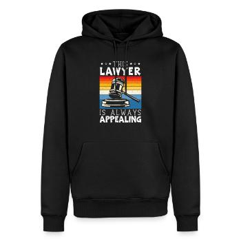 Juge Instance Salle d’audience Droit Justice Avocat Avocat - Sweat à capuche Premium bio Homme - noir - Devant - Nico (187cm)