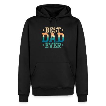 Fathers Day Papa Best Dad Ever Fatherhood Daddy - Men’s Premium Organic Hoodie - black - Front - Nico (187cm)