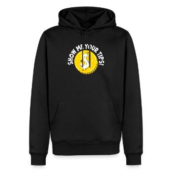 Zeig mir deine Tipps Kellner Kellnerin Barkeeper - Männer Premium Bio Hoodie - Schwarz - Vorne - Nico (187cm)