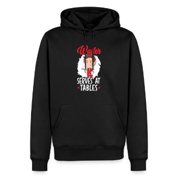 Serveur Serveuse Barman Mixologue Barman Bartending - Sweat à capuche Premium bio Homme - noir - Devant - Nico (187cm)
