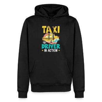 Taxi Driver In Action Taxicab Cab Driver Cabbie - Men’s Premium Organic Hoodie - black - Front - Nico (187cm)