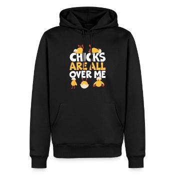 Éleveur de poulet Chuchoteur de poulet Animal de ferme - Sweat à capuche Premium bio Homme - noir - Devant - Nico (187cm)