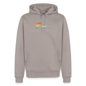 Hühnerzüchter Hühnerflüsterer Nutztier - Männer Premium Bio Hoodie - Taupe - Vorne - Nico (187cm)