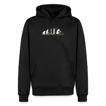 Briques Briques Ouvrier de la construction Briqueteur-maçon - Sweat à capuche Premium bio Homme - noir - Devant - Nico (187cm)