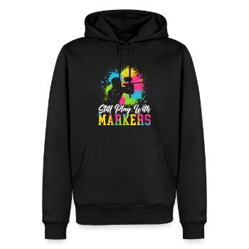 Still Play With Markers Paintball Paintballer - Men’s Premium Organic Hoodie - black - Front - Nico (187cm)