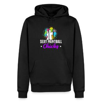 Paintball Paint Gun Paintball Player Paintballer - Sweat à capuche Premium bio Homme - noir - Devant - Nico (187cm)