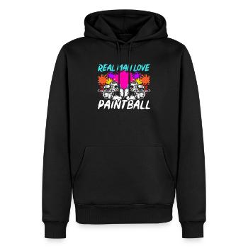 Paintball Paint Gun Paintball Player Paintballer - Sweat à capuche Premium bio Homme - noir - Devant - Nico (187cm)