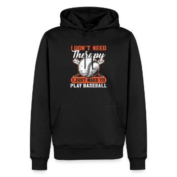 Baseball-Liebhaber Baseballspieler Baseball-Trainer - Männer Premium Bio Hoodie - Schwarz - Vorne - Nico (187cm)