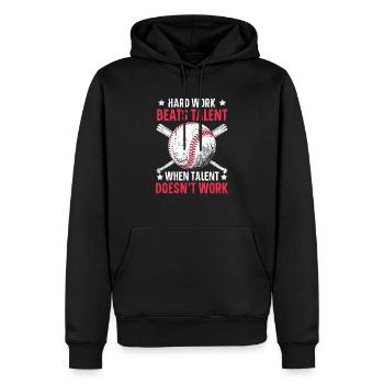 Harte Arbeit schlägt Talent, wenn Talent nicht funktioniert - Männer Premium Bio Hoodie - Schwarz - Vorne - Nico (187cm)