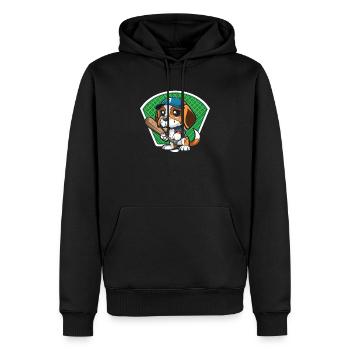 Baseball-Hund Baseball-Spieler Baseball-Trainer - Männer Premium Bio Hoodie - Schwarz - Vorne - Nico (187cm)