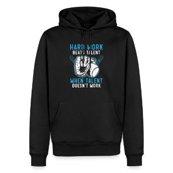 Harte Arbeit schlägt Talent, wenn Talent nicht funktioniert - Männer Premium Bio Hoodie - Schwarz - Vorne - Nico (187cm)