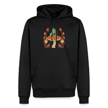 Cottagecore Champignon Esthétique Conservation de la nature - Sweat à capuche Premium bio Homme - noir - Devant - Nico (187cm)