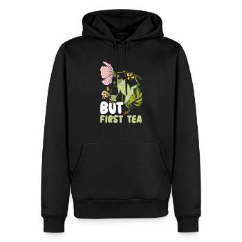 Cottagecore Mushroom Aesthetic Nature Conservation - Men’s Premium Organic Hoodie - black - Front - Nico (187cm)