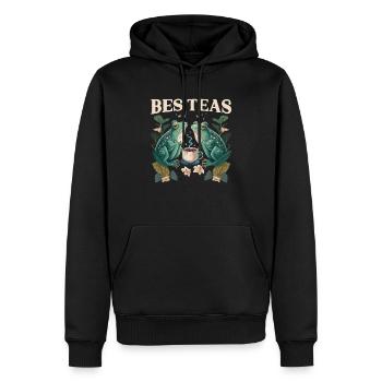 Cottagecore Champignon Esthétique Conservation de la nature - Sweat à capuche Premium bio Homme - noir - Devant - Nico (187cm)