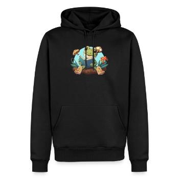 Cottagecore Champignon Esthétique Conservation de la nature - Sweat à capuche Premium bio Homme - noir - Devant - Nico (187cm)