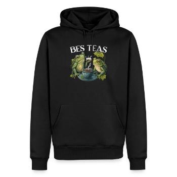 Cottagecore Champignon Esthétique Conservation de la nature - Sweat à capuche Premium bio Homme - noir - Devant - Nico (187cm)