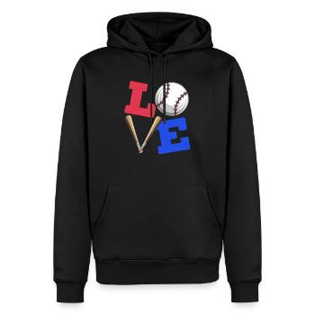 Baseball-Liebhaber Baseballspieler Baseball-Trainer - Männer Premium Bio Hoodie - Schwarz - Vorne - Nico (187cm)