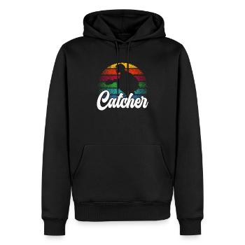 Baseball-Liebhaber Baseballspieler Baseball-Fänger - Männer Premium Bio Hoodie - Schwarz - Vorne - Nico (187cm)