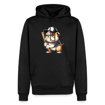 Baseball-Hund Baseball-Spieler Baseball-Trainer - Männer Premium Bio Hoodie - Schwarz - Vorne - Nico (187cm)