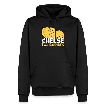Käse repariert alles Käse Food Liebhaber Feinschmecker - Männer Premium Bio Hoodie - Schwarz - Vorne - Nico (187cm)