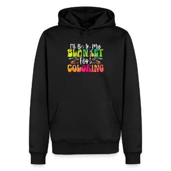 Je serai dans ma couverture Fort Coloring Artistic Color - Sweat à capuche Premium bio Homme - noir - Devant - Nico (187cm)