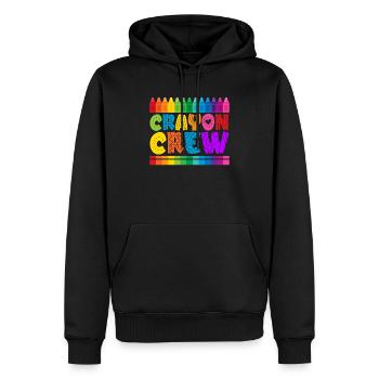 Crayon Crew Färbung Künstlerische Zeichnung Farbe - Männer Premium Bio Hoodie - Schwarz - Vorne - Nico (187cm)