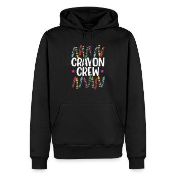 Crayon Crew Färbung Künstlerische Zeichnung Farbe - Männer Premium Bio Hoodie - Schwarz - Vorne - Nico (187cm)