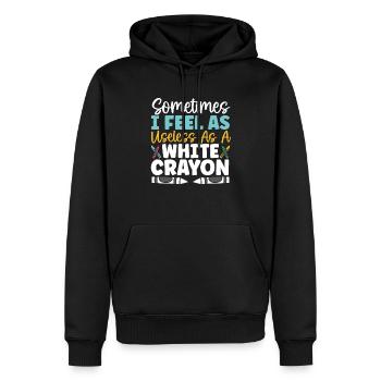 Manchmal fühle ich mich so nutzlos wie ein weißer Buntstift - Männer Premium Bio Hoodie - Schwarz - Vorne - Nico (187cm)