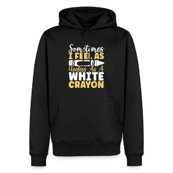 Manchmal fühle ich mich so nutzlos wie ein weißer Buntstift - Männer Premium Bio Hoodie - Schwarz - Vorne - Nico (187cm)