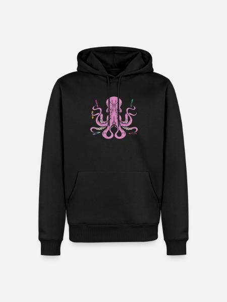 Crayon Farvelægning Kunstnerisk tegning Farve Blæksprutte - Herre Premium økologisk hoodie - sort