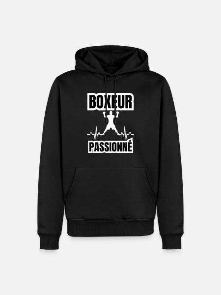 boxeur passionné - Sweat à capuche Premium bio Homme - noir