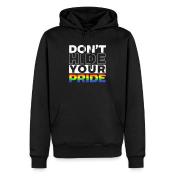 Ne cachez pas votre fierté Mois arc-en-ciel LGBTQ Gay - Sweat à capuche Premium bio Homme - noir - Devant - Nico (187cm)