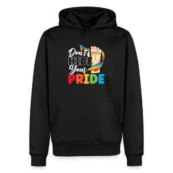 Ne cachez pas votre fierté Mois arc-en-ciel LGBTQ Gay - Sweat à capuche Premium bio Homme - noir - Devant - Nico (187cm)