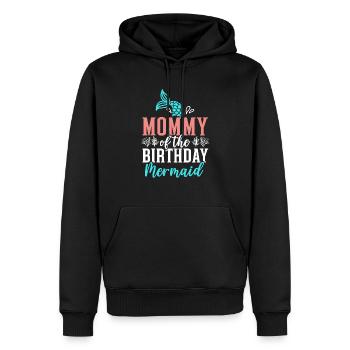 Maman De L’Anniversaire Mermaid Anniversaire Sous l’eau - Sweat à capuche Premium bio Homme - noir - Devant - Nico (187cm)
