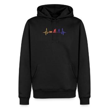 Triathlon Athlète Triathlète Natation Vélo Course - Sweat à capuche Premium bio Homme - noir - Devant - Nico (187cm)