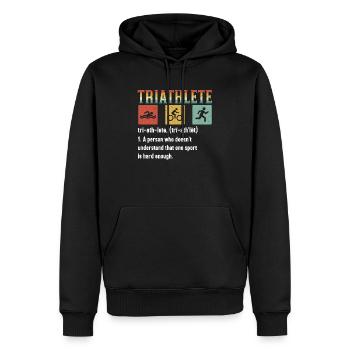 Triathlon Athlète Triathlète Natation Vélo Course - Sweat à capuche Premium bio Homme - noir - Devant - Nico (187cm)