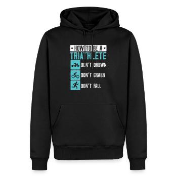 Triathlon Athlète Triathlète Natation Vélo Course - Sweat à capuche Premium bio Homme - noir - Devant - Nico (187cm)