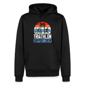 Triathlon Athlète Triathlète Natation Vélo Course - Sweat à capuche Premium bio Homme - noir - Devant - Nico (187cm)