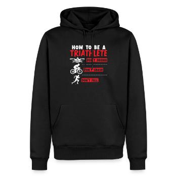Triathlon Athlète Triathlète Natation Vélo Course - Sweat à capuche Premium bio Homme - noir - Devant - Nico (187cm)