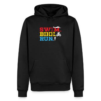 Triathlon Athlète Triathlète Natation Vélo Course - Sweat à capuche Premium bio Homme - noir - Devant - Nico (187cm)