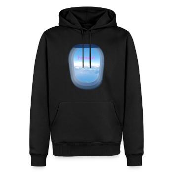 Fernweh - Männer Premium Bio Hoodie - Schwarz - Vorne - Nico (187cm)