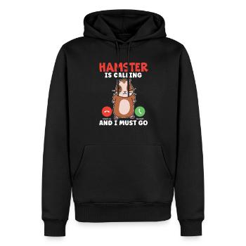 Hamster ruft an und ich muss gehen Hamsterbesitzer - Männer Premium Bio Hoodie - Schwarz - Vorne - Nico (187cm)