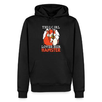 Dieses Mädchen liebt Hamster, Nagetier, Haustier, Hamster, Hammy - Männer Premium Bio Hoodie - Schwarz - Vorne - Nico (187cm)