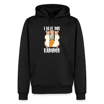 Ich liebe meinen Hammy Hamster Liebhaber Hamster Besitzer Nagetier - Männer Premium Bio Hoodie - Schwarz - Vorne - Nico (187cm)