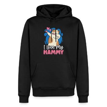 Ich liebe meinen Hammy Hamster Liebhaber Hamster Besitzer Nagetier - Männer Premium Bio Hoodie - Schwarz - Vorne - Nico (187cm)